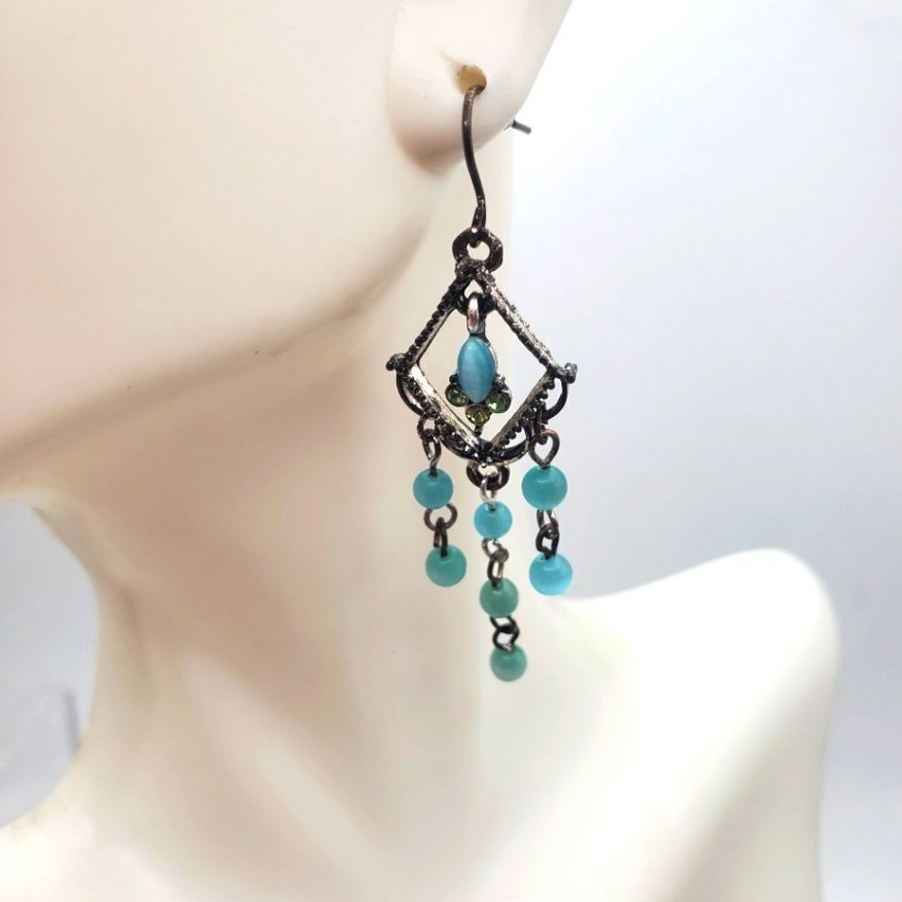 Radiant cuban dangle‎ earrings